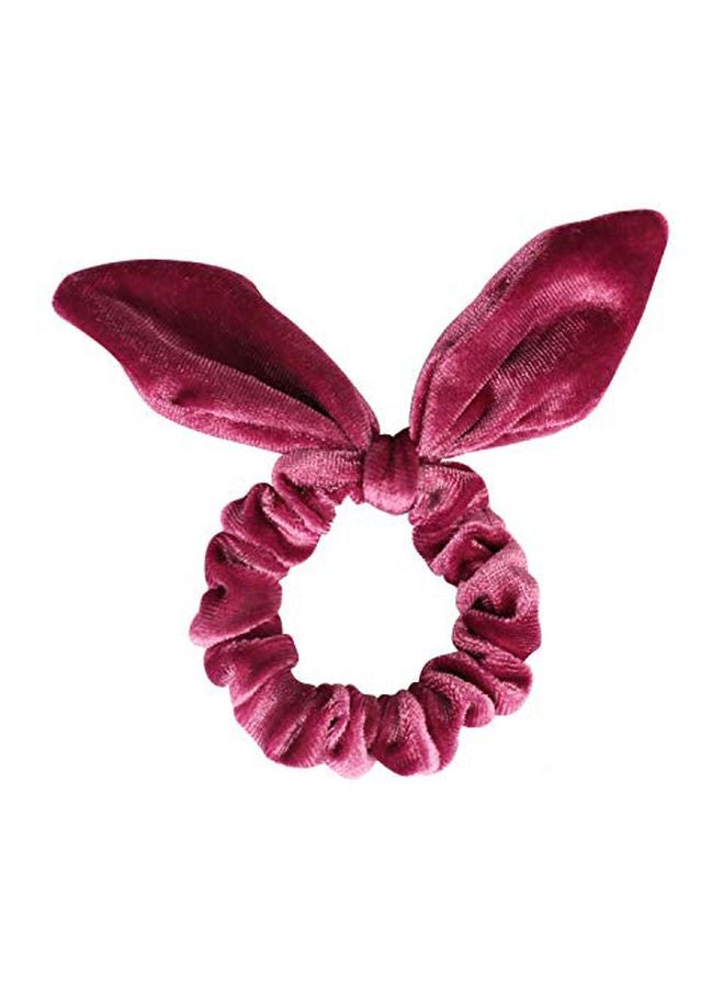 Curasa 6-Piece Bunny Ear Shaped Elastic Bands Pink/Brown/Red - Image 1