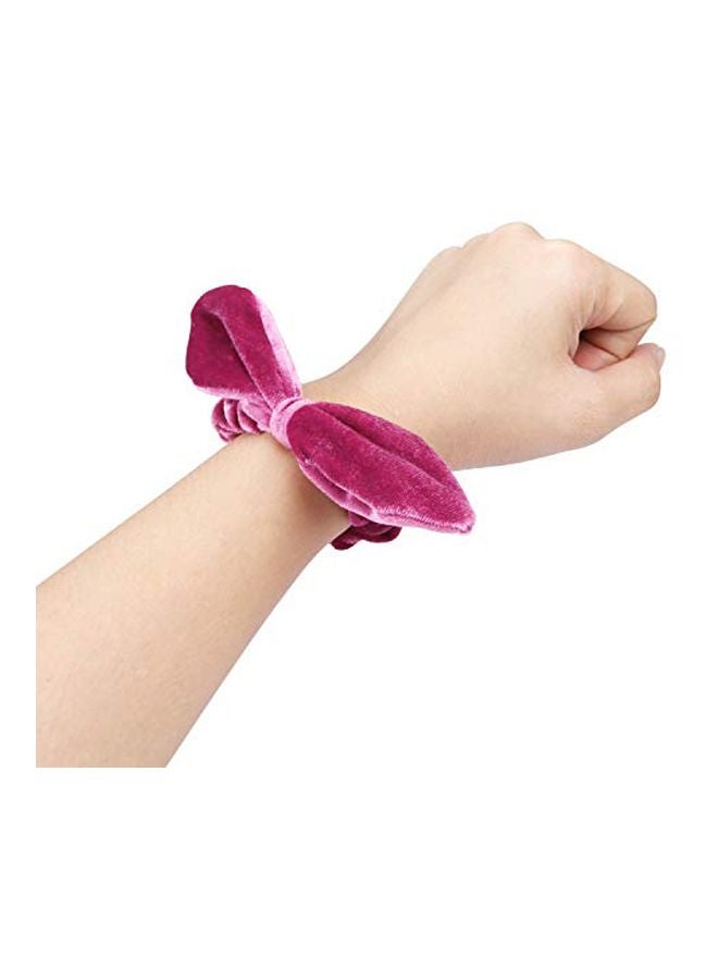 Curasa 6-Piece Bunny Ear Shaped Elastic Bands Pink/Brown/Red - Image 2