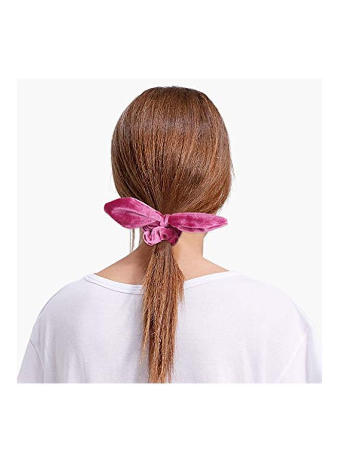 Curasa 6-Piece Bunny Ear Shaped Elastic Bands Pink/Brown/Red - Image 4