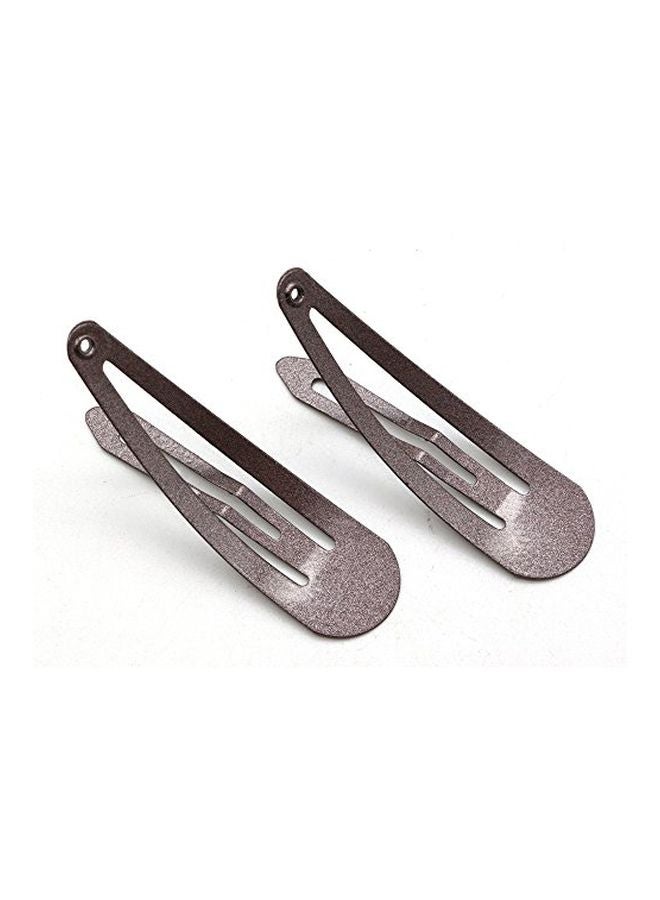 Dofash - 12-Piece Snap Hair Clips Brown 5cm - Image 1