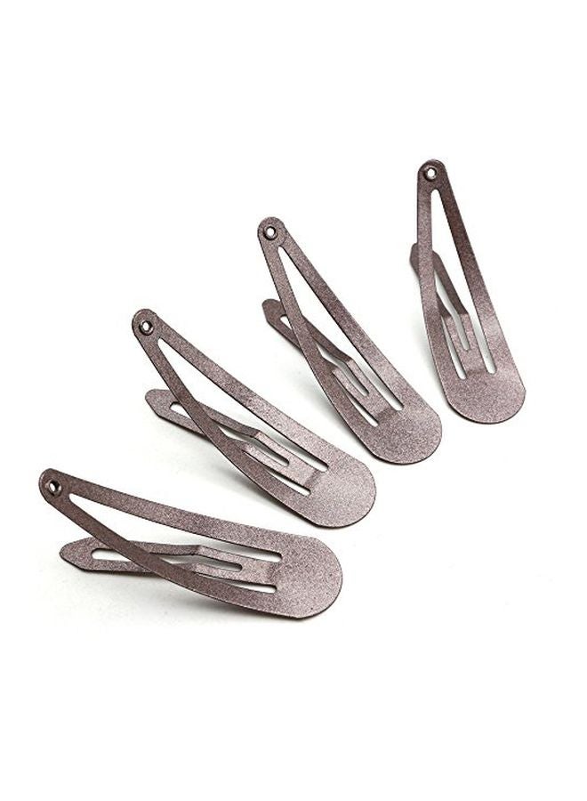 Dofash - 12-Piece Snap Hair Clips Brown 5cm - Image 1