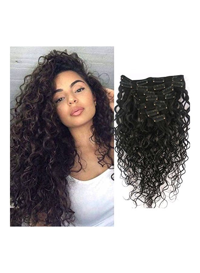 Doren 8-Piece Curly Hair Extension Natural Black 22inch - Image 3