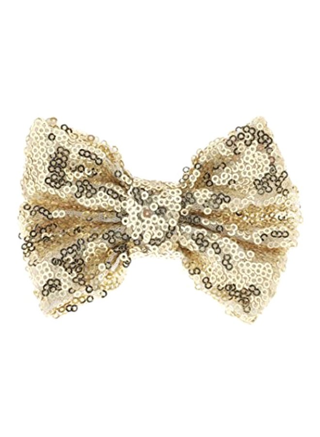 يونيكرا مشبك شعر بتصميم عقدة فيونكة ذهبي/ أسود - Image 1