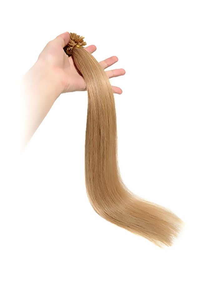 يو إس فاشون أوتليت - وصلة شعر طبيعي مكونة من 100 خصلة أشقر داكن 27 16بوصة - Image 1