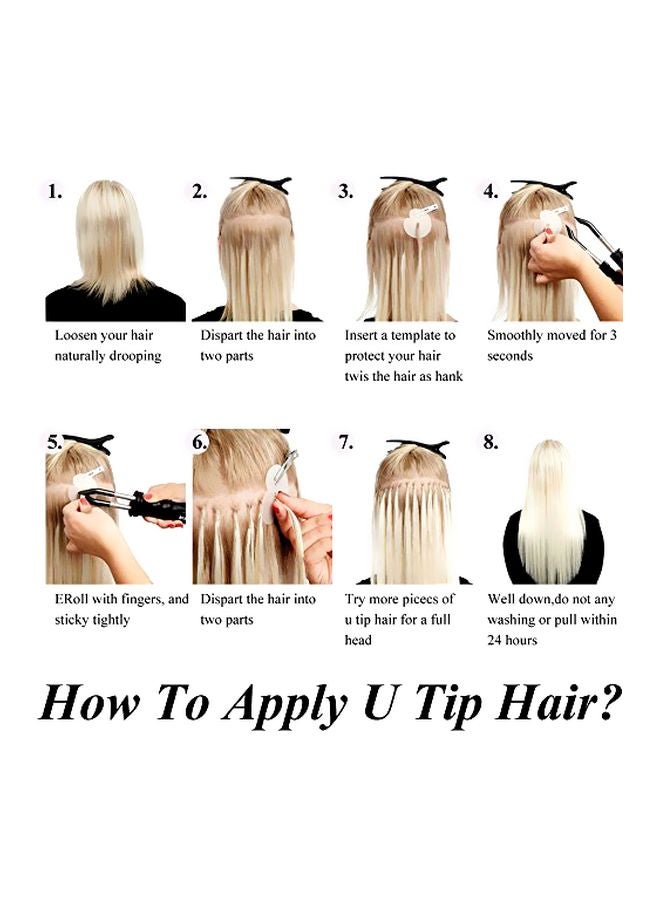 يو إس فاشون أوتليت وصلة شعر طبيعي مكونة من 100 خصلة أسود طبيعي 1B 16بوصة - Image 4