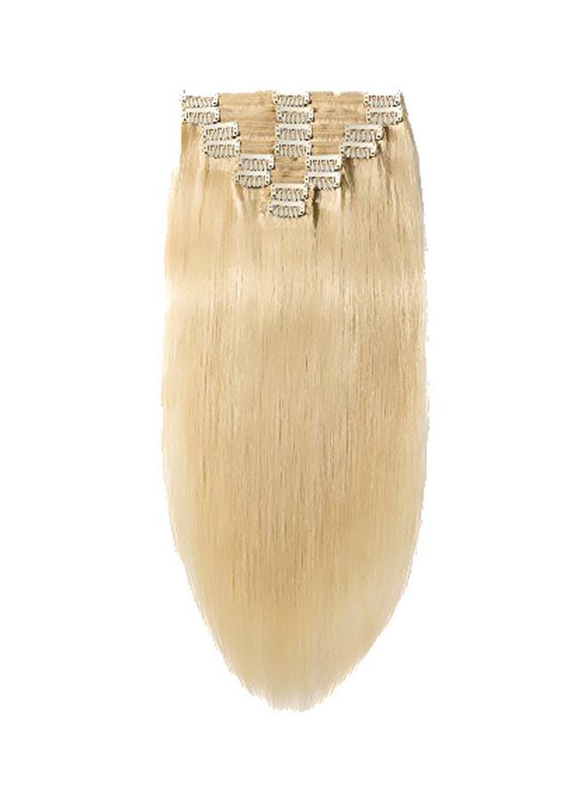 US Fashion Outlet - 8-Piece Double Thick Weft Human Hair Extension 613 Bleach Blonde 10inch - Image 1