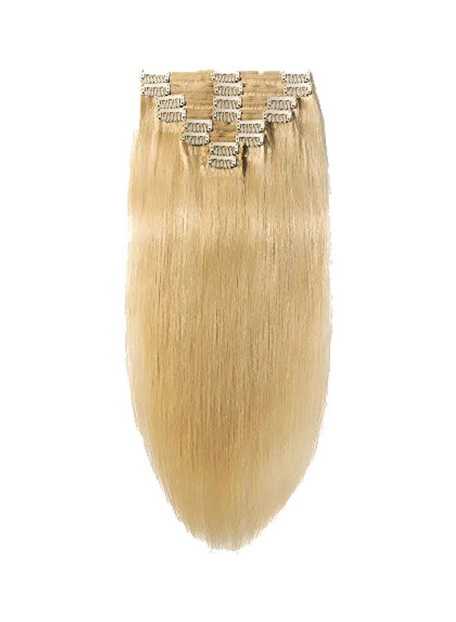 US Fashion Outlet - 8-Piece Double Thick Weft Human Hair Extensions 613 Bleach Blonde 20inch - Image 1