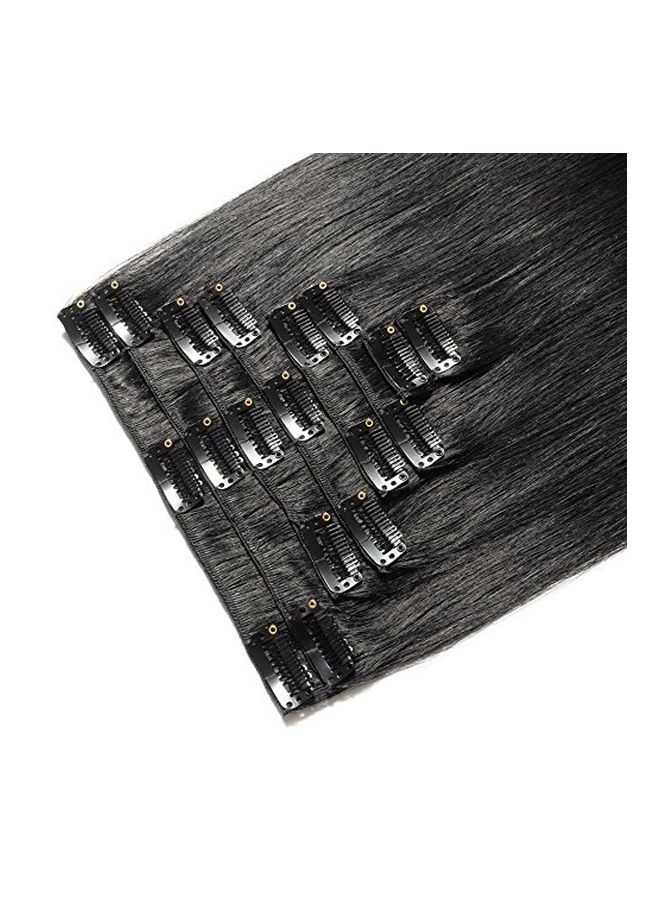 US Stock-US Seller - 8-Piece Clip In Hair Extension Set 1 Jet Black 14inch - Image 1