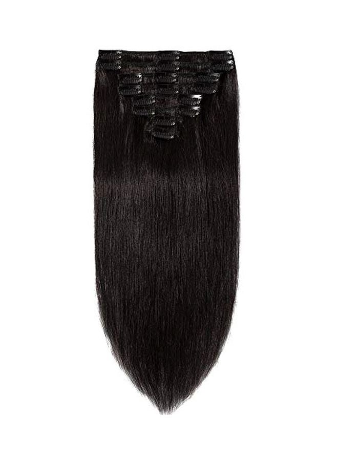 US Stock-US Seller - 8-Piece Clip In Human Hair Extension Set 1B Natural Black 18inch - Image 1