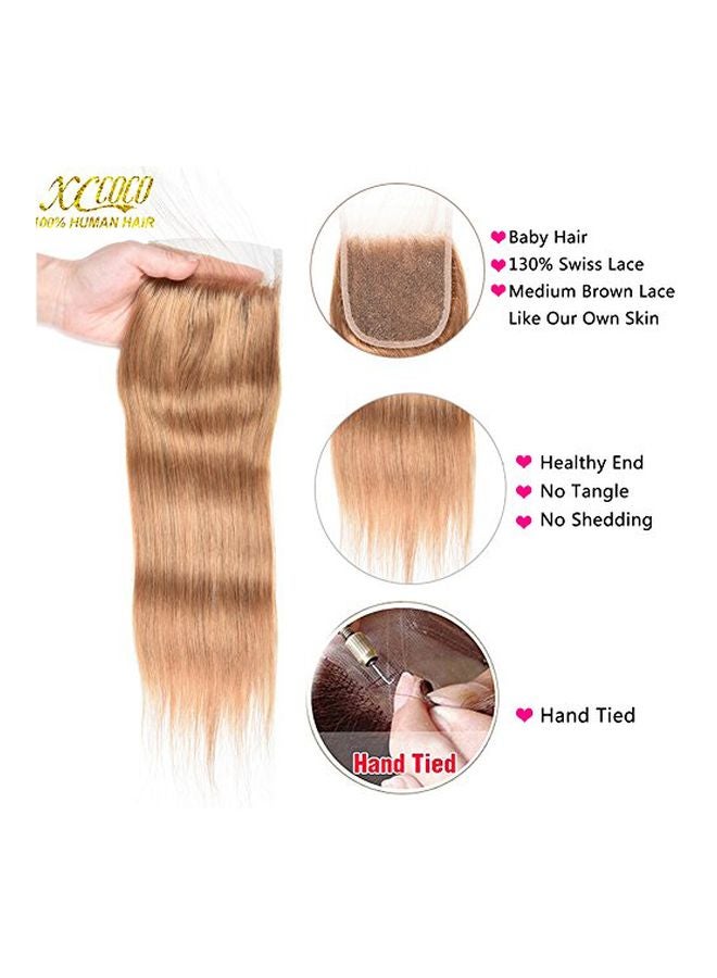 XCCOCO Straight Lace Closure Hair Extension 27# Lace Closure 10inch - Image 2