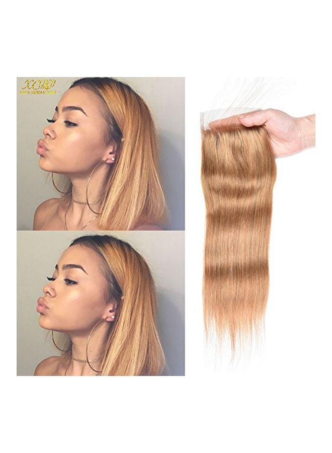 XCCOCO Straight Lace Closure Hair Extension 27# Lace Closure 10inch - Image 4