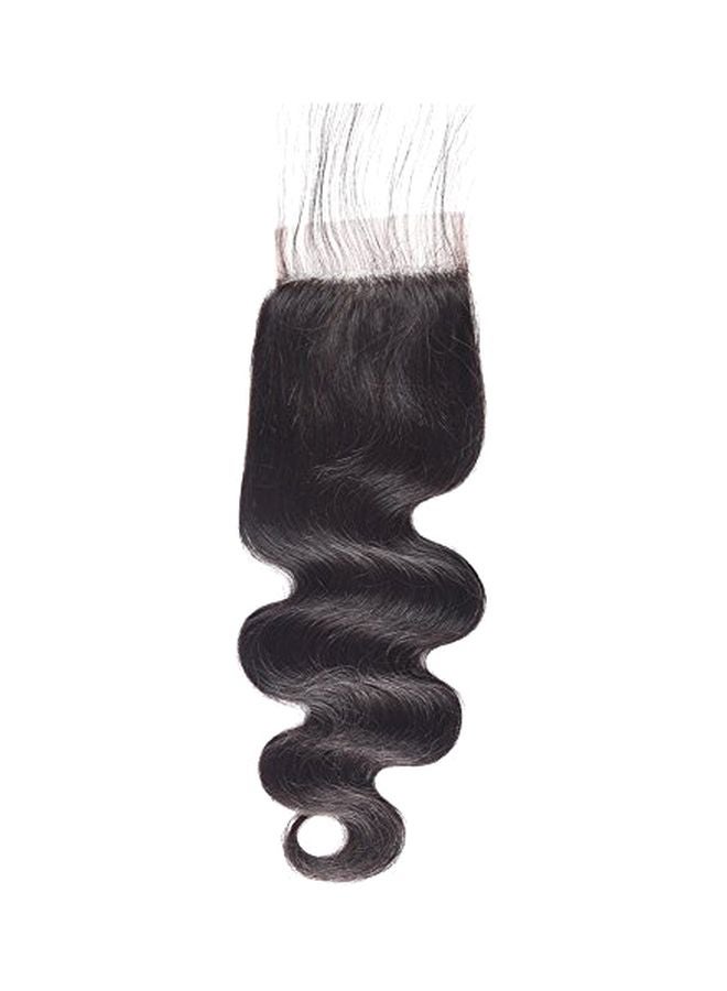 XCCOCO Front Lace Closure Wavy Hair Extension Black 12inch