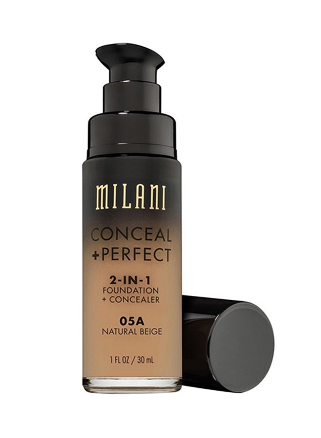 MILANI 2-In-1 Foundation And Concealer 05A Natural Beige