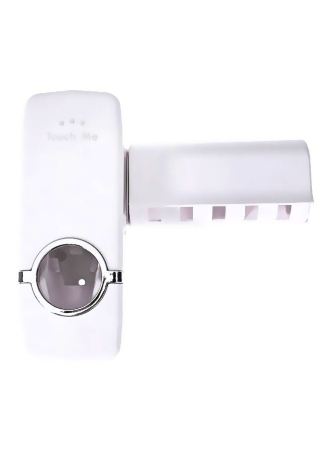 Generic Toothbrush Holder With Toothpaste Dispenser White 