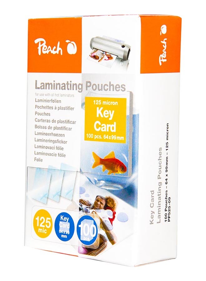 Peach 100-Piece Laminating Film Clear - Image 1
