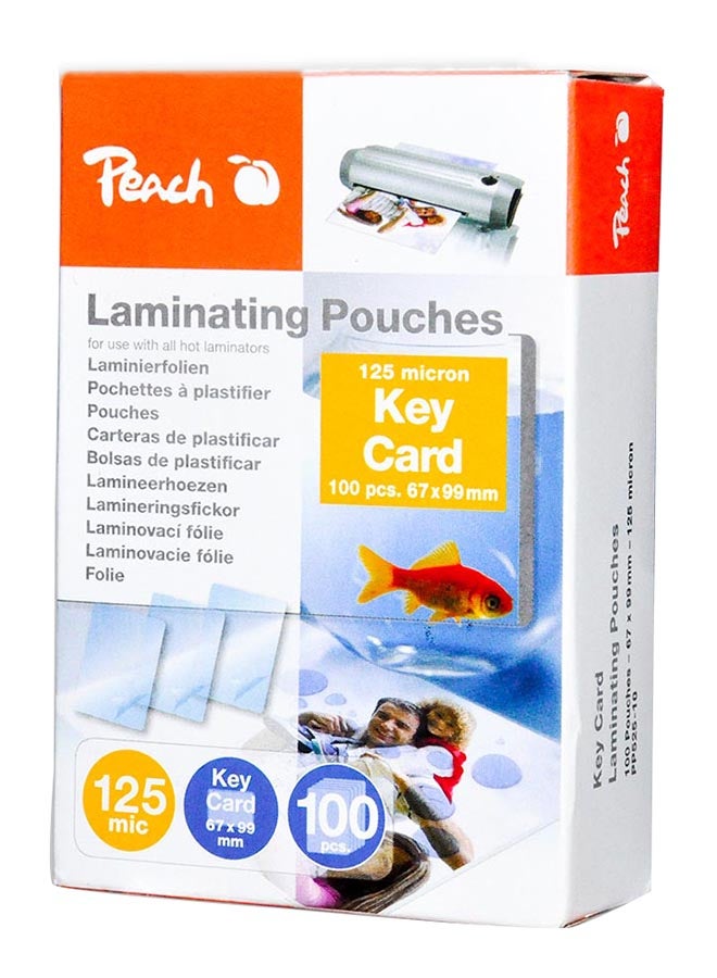 Peach 100-Piece Laminating Film Clear - Image 1