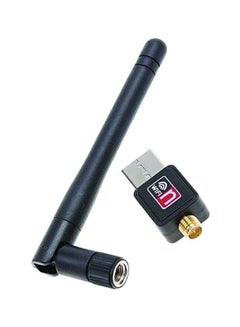 واي فاي أن محول USB لاسلكي مع أنتينا أسود  - Image 1