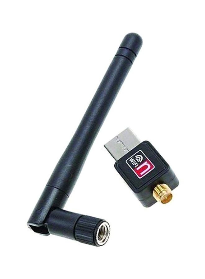 محول USB لاسلكي مع أنتينا أسود