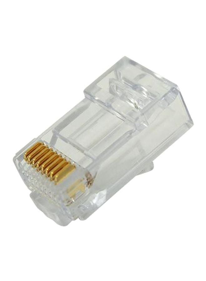 Generic 110-Piece RJ45 CAT6 Connectors Clear/Gold 