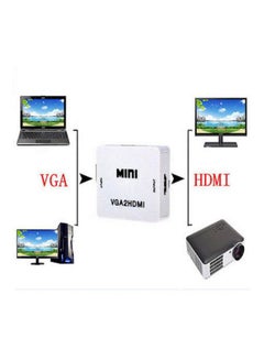 ميني محول من منفذ VGA ميني إلى منفذ HDMI أبيض  - Image 2
