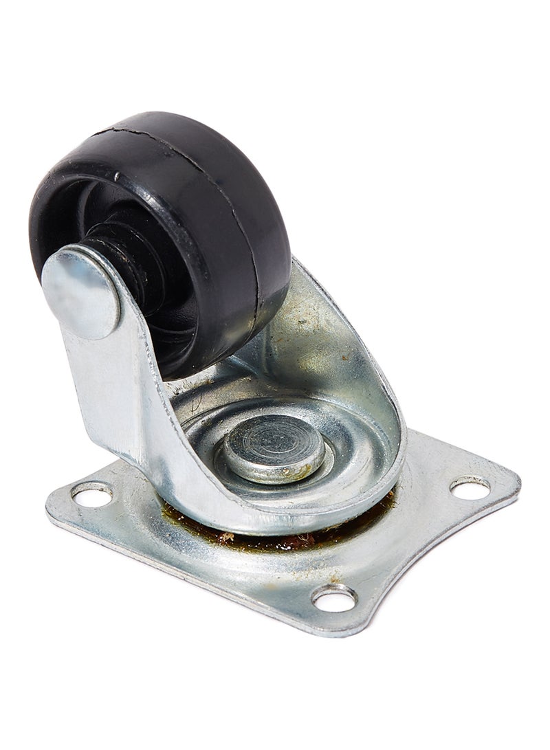 Flat Rubber Wheel Caster Black/Silver 3x4x3centimeter - Image 2