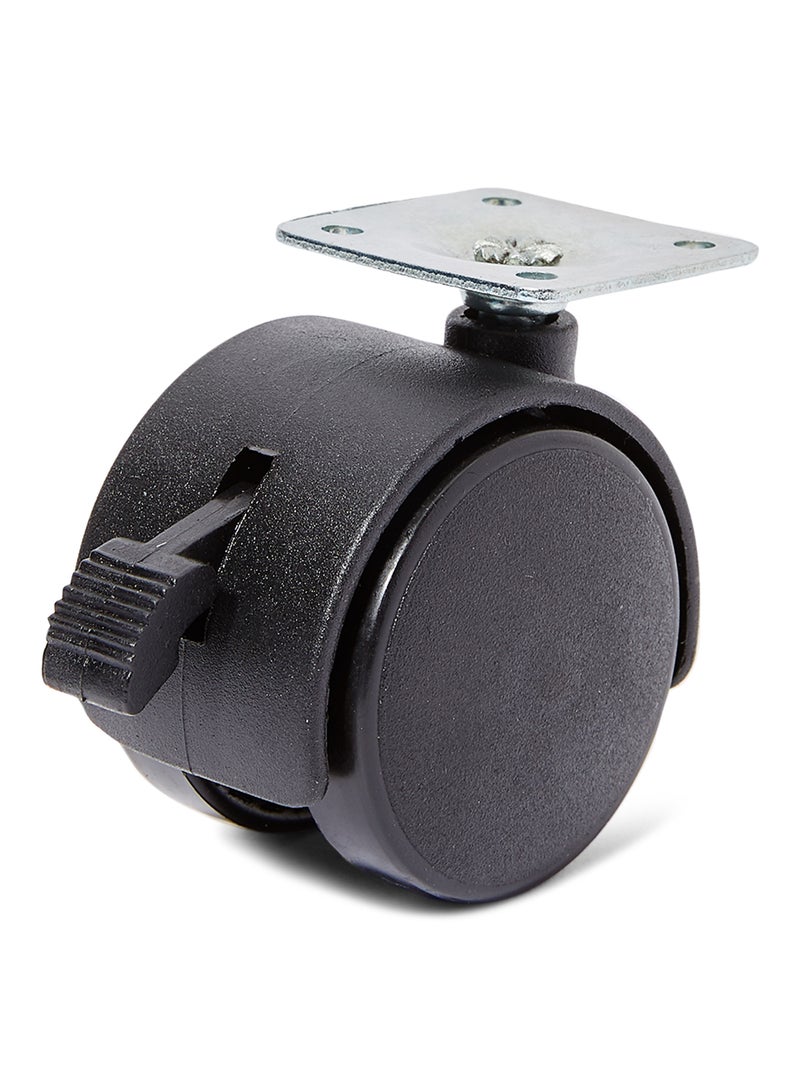Pack Of 4 Twin Wheel Casters Black/Silver 5x5x5centimeter  - Image 3