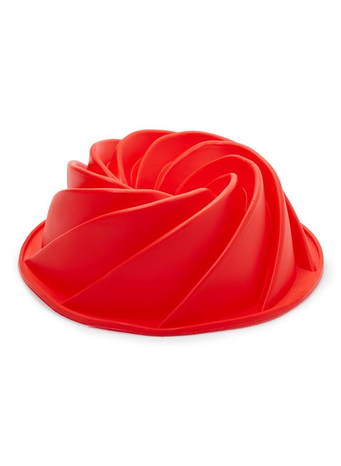 Spiral Shaped Bundt Cake Mold Red 24x10cm
