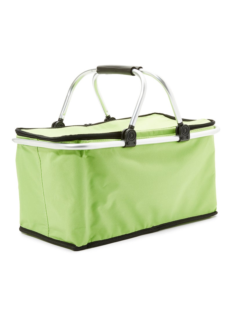 Folding Insulated Cooler Hamper Zip Hand Bag Green 48 x 28 x 24centimeter - Image 2