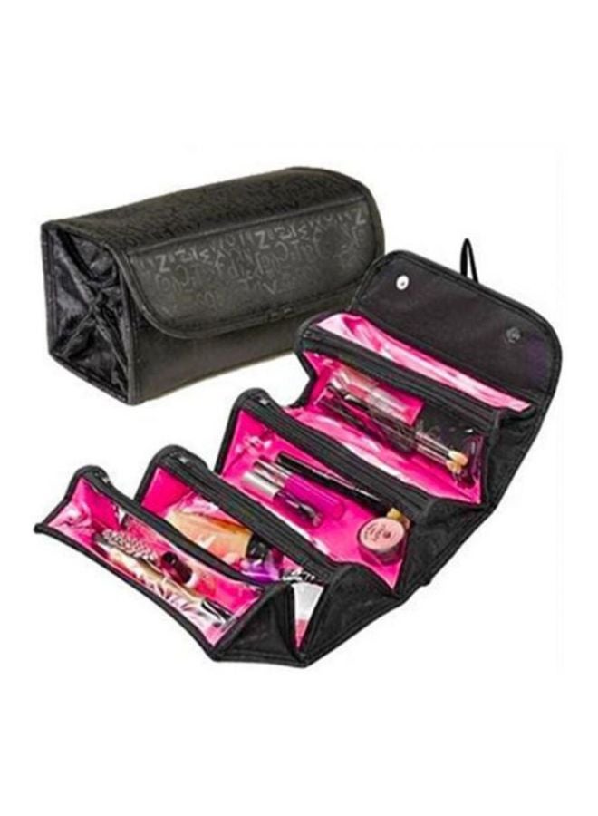 حقيبة منظمة لمستحضرات التجميل قابلة للطي أسود/ شفاف/ وردي - Image 2