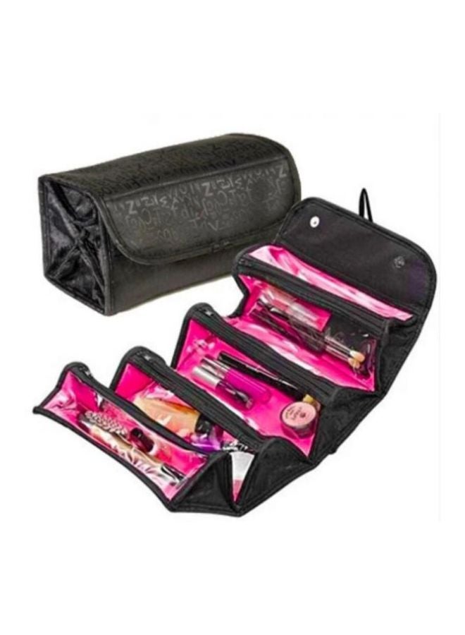 حقيبة منظمة لمستحضرات التجميل قابلة للطي أسود/ شفاف/ وردي - Image 2