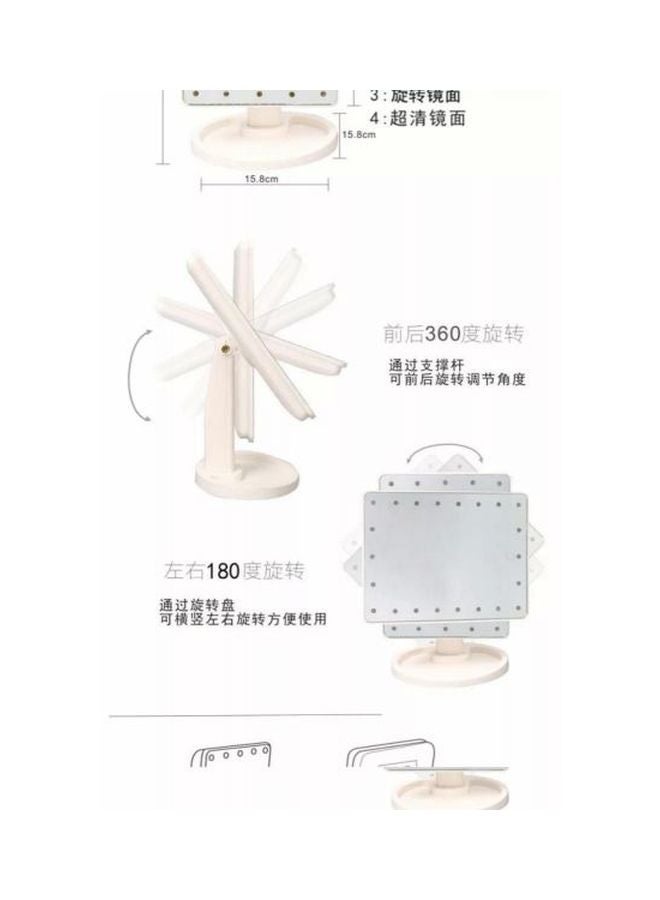 Makeup Mirror With LED Light Pink - Image 2