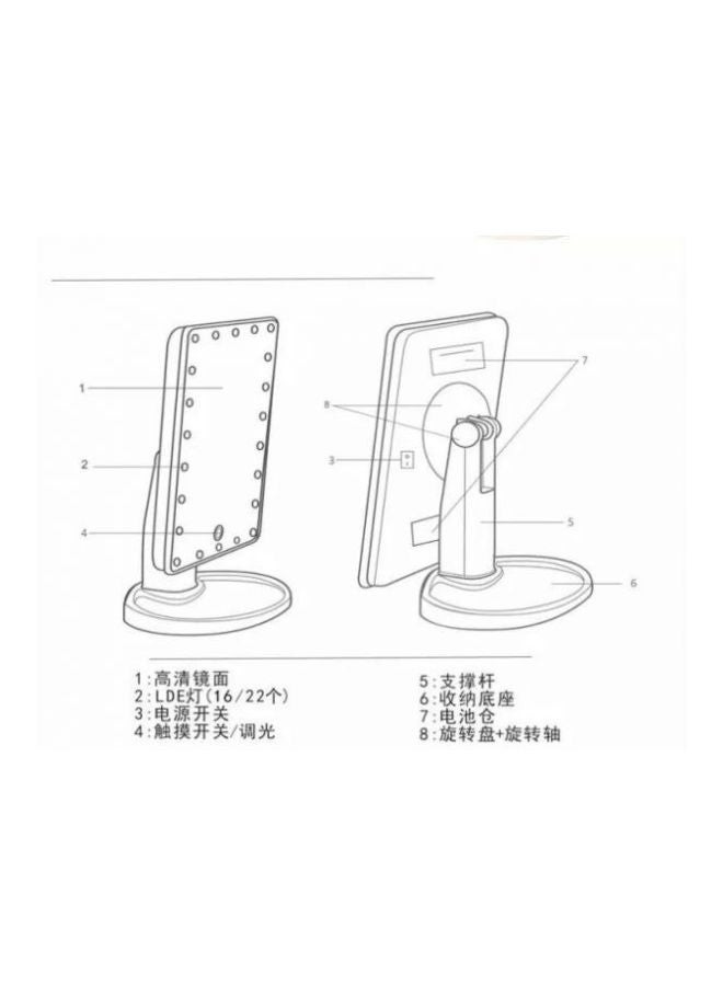 Makeup Mirror With LED Light Pink - Image 3