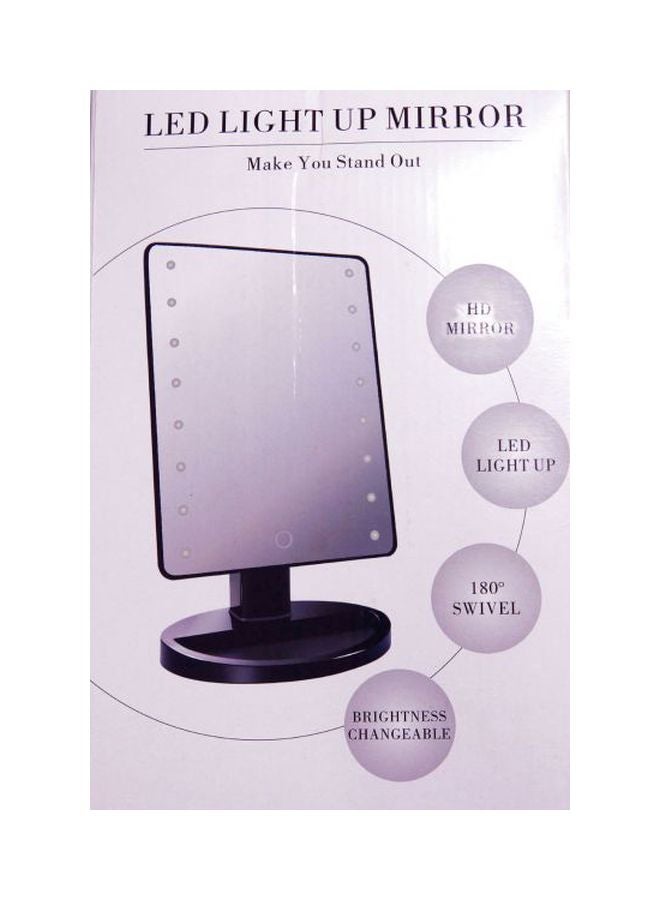 Makeup Mirror With LED Light Black - Image 2