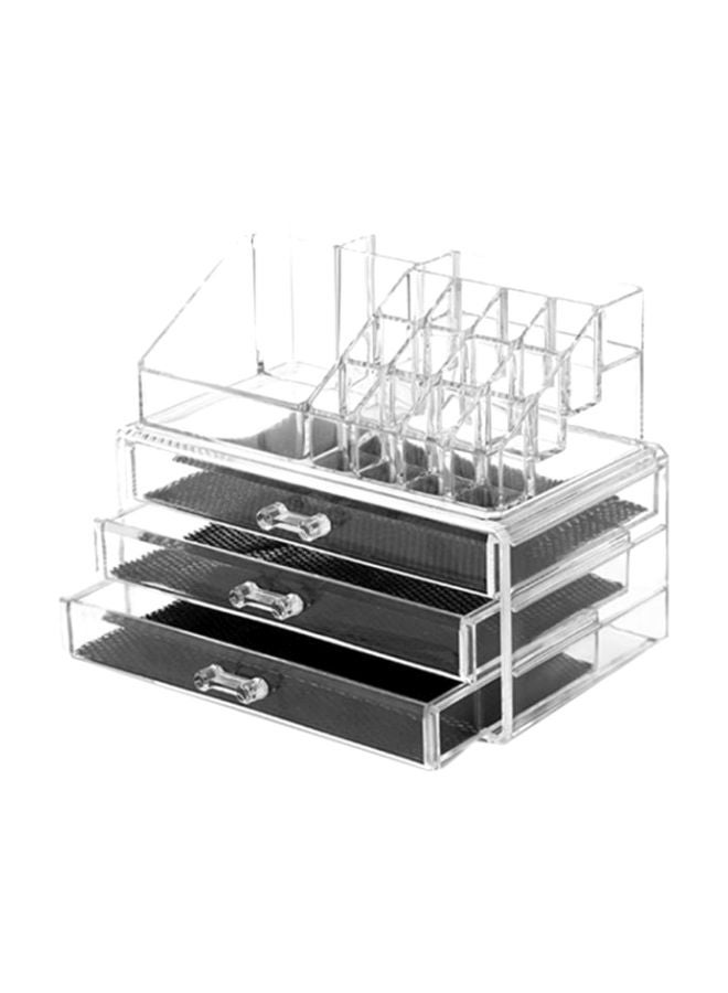 Acrylic Cosmetic Organizer Clear/Black - Image 1
