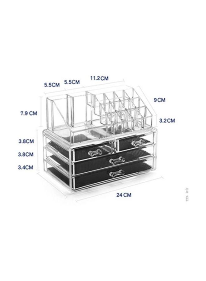 Acrylic Cosmetic Organizer Clear/Black - Image 2