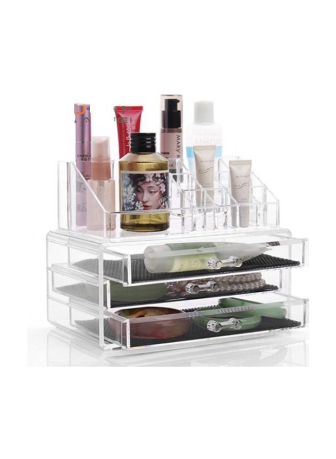 Acrylic Cosmetic Organizer Clear/Black - Image 3