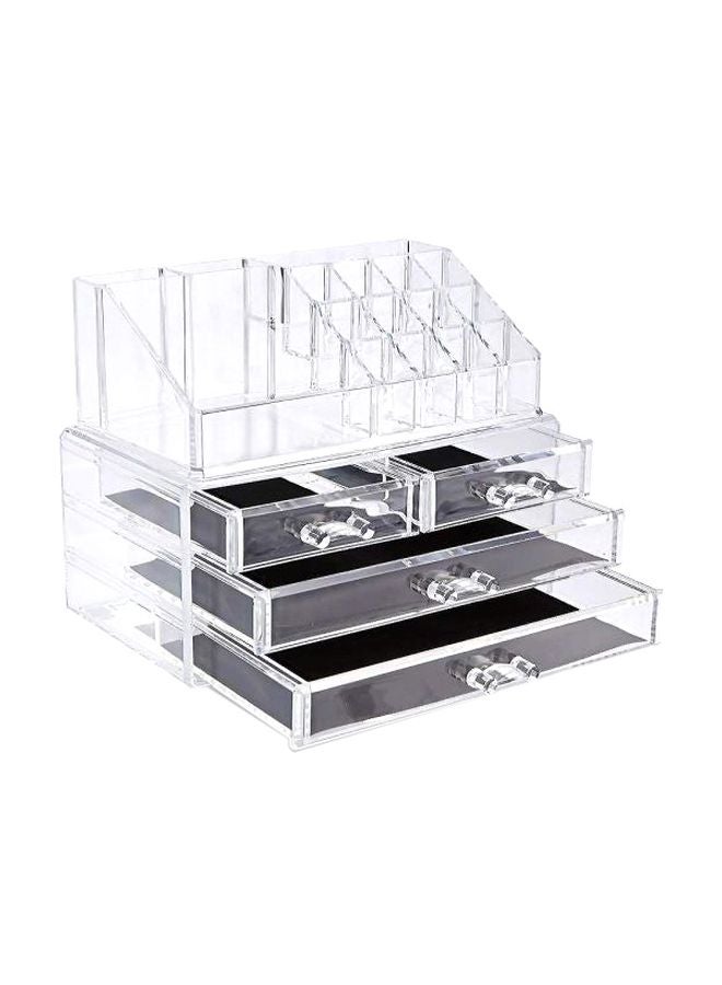 Generic - 2-Piece Cosmetic Organizer Set Clear/Black - Image 1
