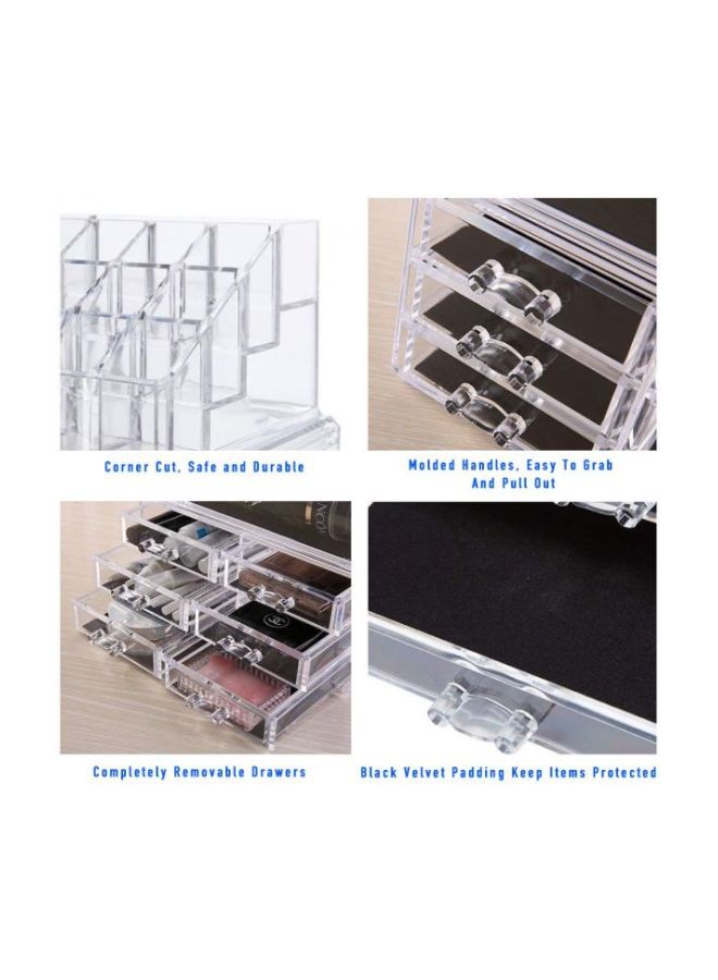 Generic - 2-Piece Cosmetic Organizer Set Clear/Black - Image 1