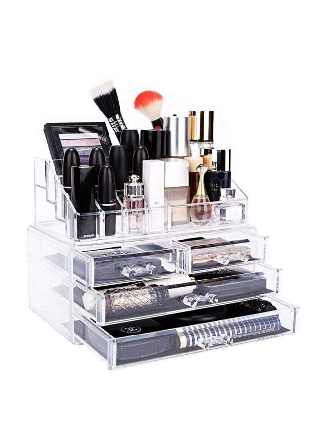 Generic - 2-Piece Cosmetic Organizer Set Clear/Black - Image 1
