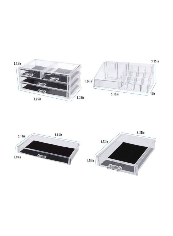 Generic - 2-Piece Cosmetic Organizer Set Clear/Black - Image 1