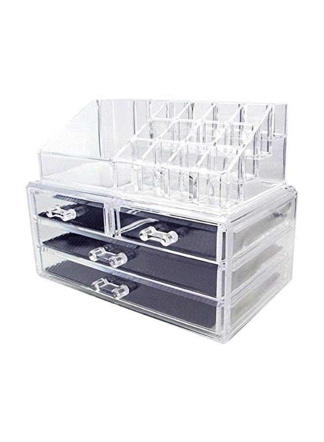 Acrylic Cosmetic Organizer Clear/Black - Image 1