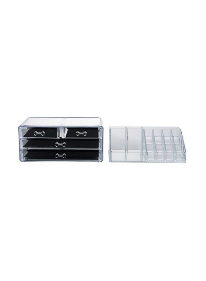 Acrylic Cosmetic Organizer Clear/Black