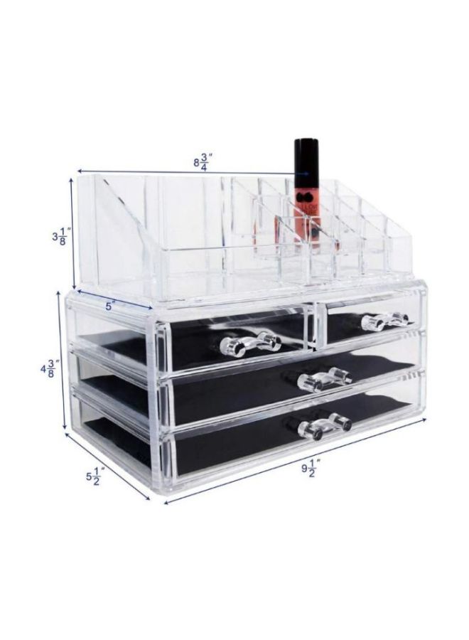 Ikee Acrylic Cosmetic Organizer Clear/Black - Image 2