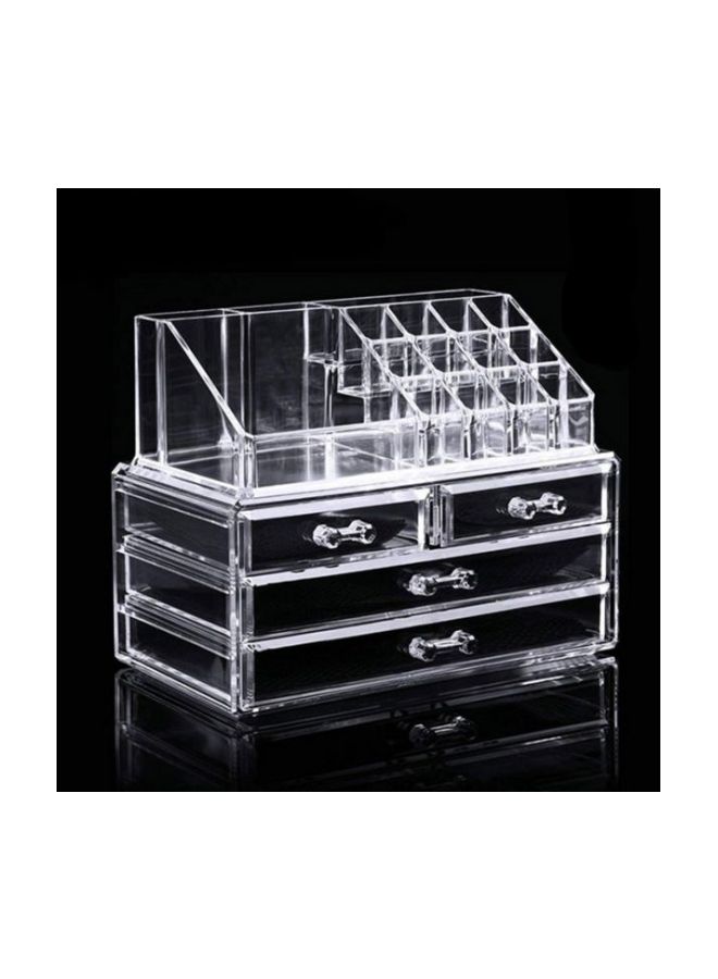 منظم مستحضرات التجميل شفاف/ أسود - Image 3