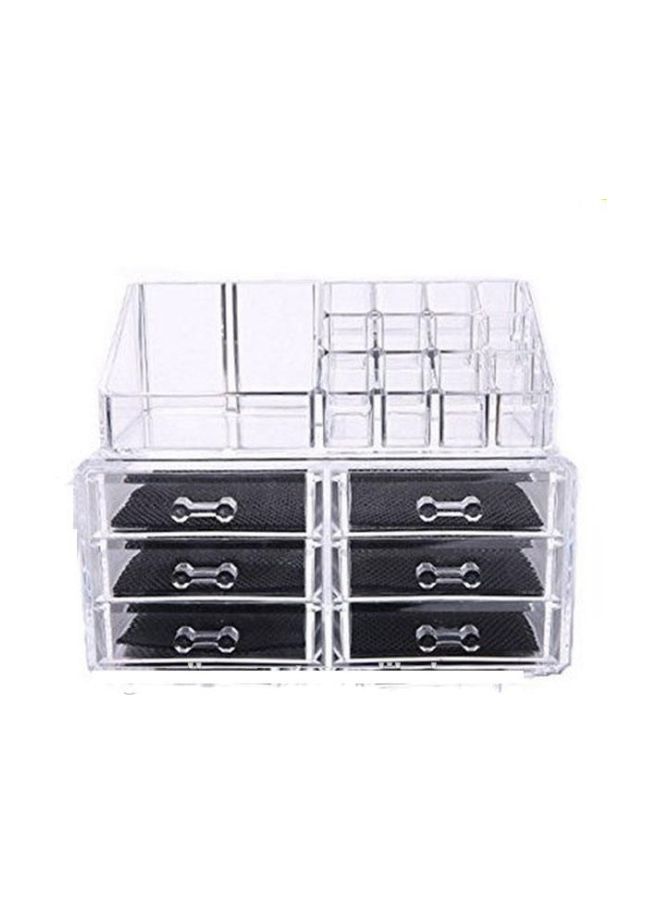 منظم مستحضرات التجميل شفاف/ أسود - Image 1