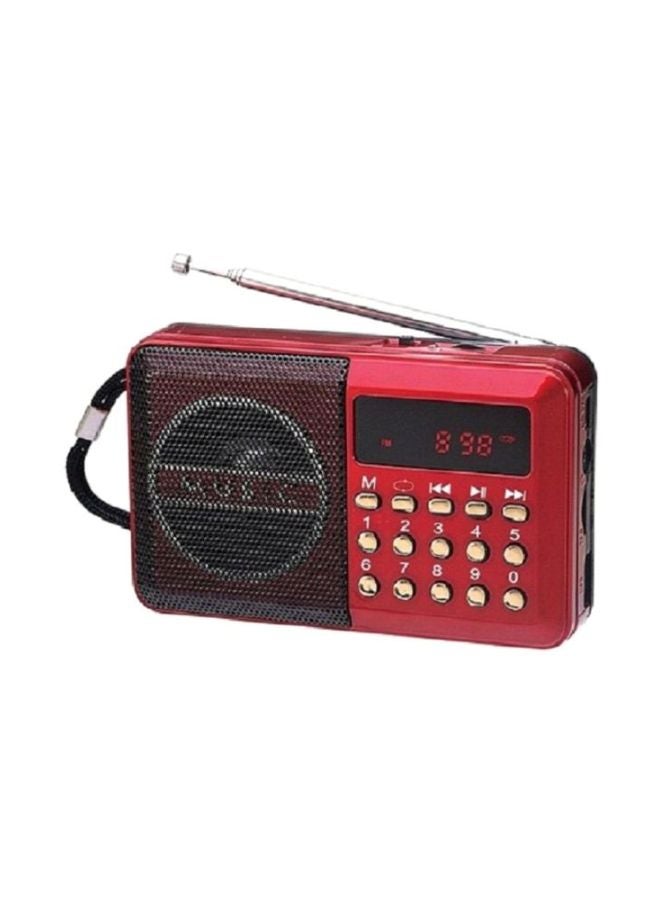 Joc Digital Portable MP3 And FM Radio Red/Black  - Image 1