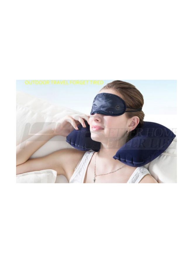 Pneumatic Travel Neck Pillow With Eye Mask Blue  - Image 3