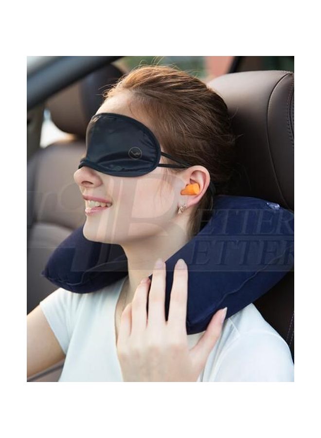 Pneumatic Travel Neck Pillow With Eye Mask Blue  - Image 4
