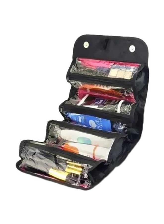 حقيبة مستحضرات تجميل قابلة للتعليق وردي/ أسود/ شفاف - Image 2