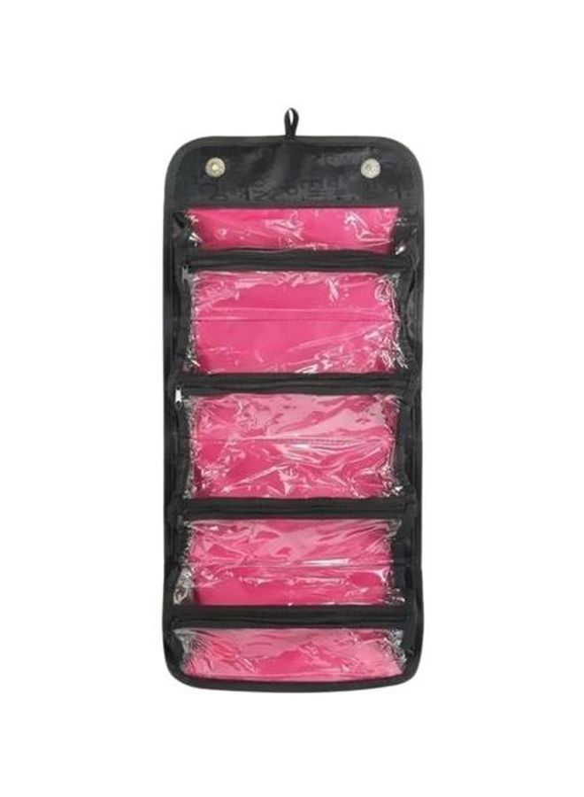 حقيبة مستحضرات تجميل قابلة للتعليق وردي/ أسود/ شفاف - Image 3